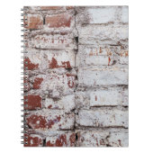 白い絵を描画質を剥がす古いレンガの壁 ノートブック (正面)