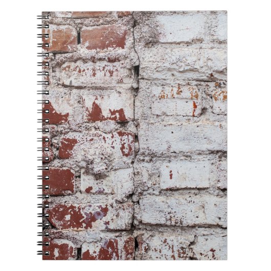 白い絵を描画質を剥がす古いレンガの壁 ノートブック (正面)