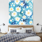 白い絵を描花を持つ キャンバスプリント (インサイチュ (寝室))