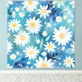 白い絵を描花を持つ キャンバスプリント (インサイチュ (ウッドフロア))