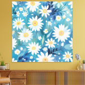 白い絵を描花を持つ キャンバスプリント (インサイチュ (リビング))