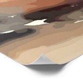 白い絵画ドレスを着た女性のプリント ポスター (角)