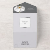 白い絹の蘭のシックな花結婚の豪華さ オールインワン招待状 (外側)