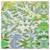 白い緑および粉の群葉の抽象的なポップアート ファブリック (クローズアップ)