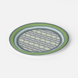 白い緑のグレーと青 ペーパープレート