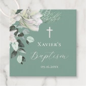 白い緑のブーケバプテスマ フェイバータグ (正面)