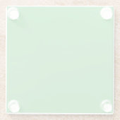 白い緑の背縁ど景 ガラスコースター (裏面)