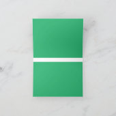 白い緑の背縁ど景 サンキューカード (内部)