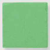 白い緑の背縁ど景 ストーンコースター (正面)