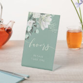 白い緑の花束は台座を支持する 台座サイン (インサイチュ)