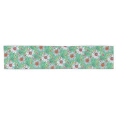 白い緑の黄色いオレンジ色の赤いデイジーの花 ショートテーブルランナー (横)