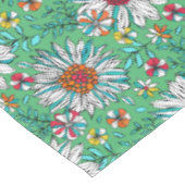 白い緑の黄色いオレンジ色の赤いデイジーの花 テーブルクロス (アングル)