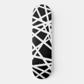 白い線と不規則な黒い形の抽象画 スケートボード (正面)
