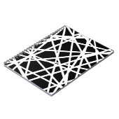 白い線と不規則な黒い形の抽象画 ノートブック (左側)