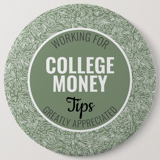白い線のヒントを参照 |大学のお金 缶バッジ (正面)