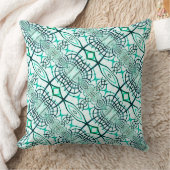 白い線の上に緑の色合いの線をミラーリング クッション (ブランケット)