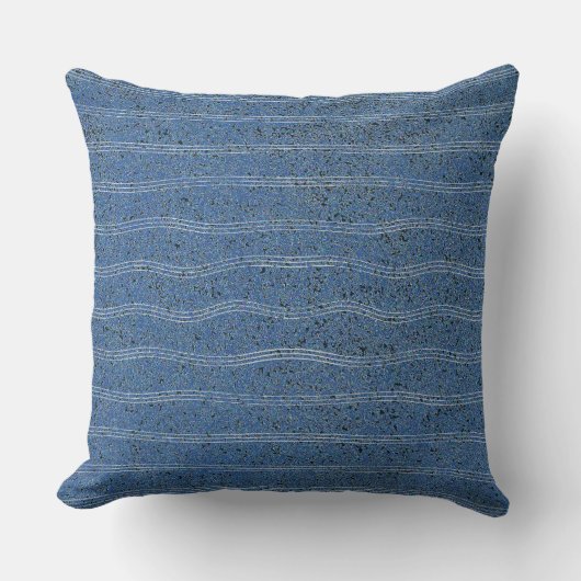 白い線の付いた青いコルクのテクスチャ クッション (正面)