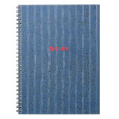 白い線の付いた青いコルクのテクスチャ ノートブック (正面)