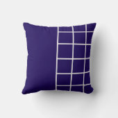 白い線を結ぶ青い正方形 クッション (裏面)