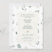 白い線毛の結婚花 招待状 (正面)
