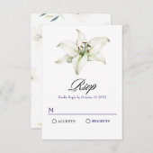 白い線毛の花 出欠カード (正面/裏面)