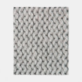 白い編み物の羊毛テクスチャが写真の背景をクローズアップ フリースブランケット (正面)