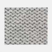 白い編み物の羊毛テクスチャが写真の背景をクローズアップ フリースブランケット (正面(横))