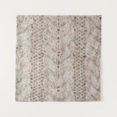 白い編み物の羊毛テクスチャの背景。 タペストリー (正面(横))