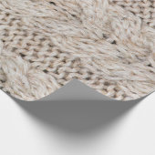 白い編み物ウールのテクスチャ背景。 ラッピングペーパー (角)