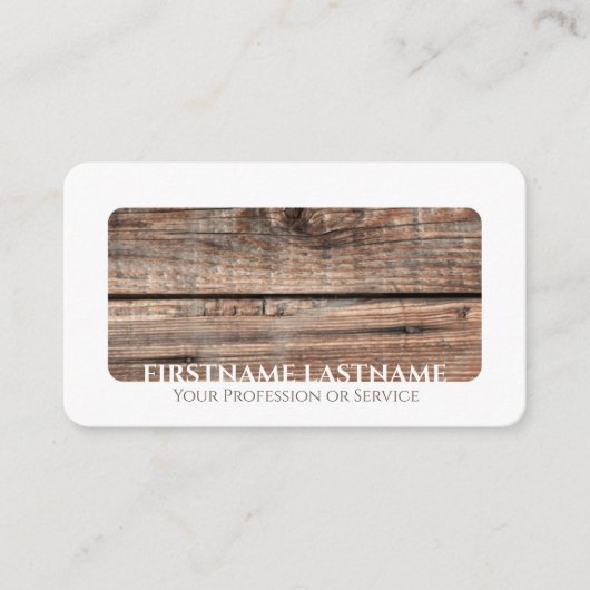 白い縁ど木材のインテリアエレガント設計 名刺 (正面)