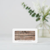 白い縁ど木材のインテリアエレガント設計 名刺 (スタンド正面)