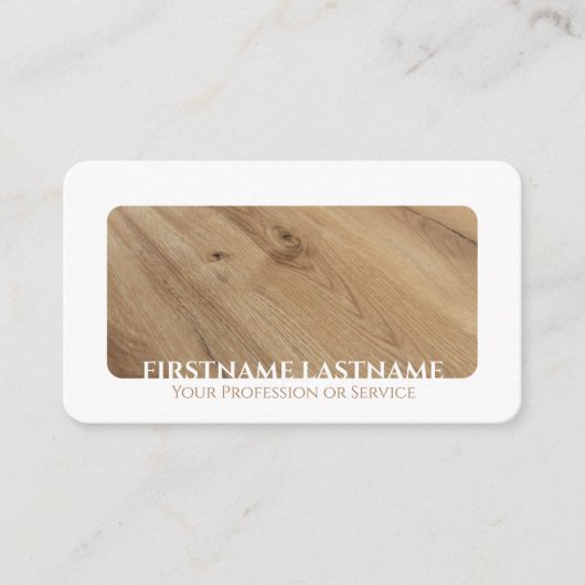 白い縁ど木材のインテリアエレガント設計 名刺 (正面)
