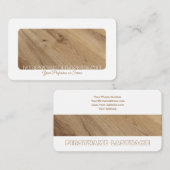白い縁ど木材のインテリアエレガント設計 名刺 (正面/裏面)