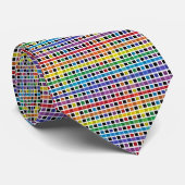 白い縁取りレインボーウィーブ ネクタイ (ロール)