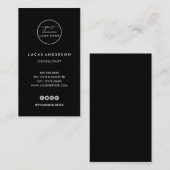 白い縦型のカスタムロゴモダンプロフェッショナルバス 名刺 (正面/裏面)