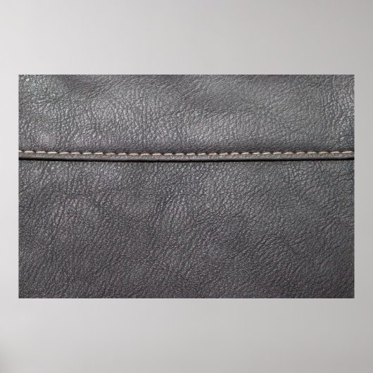 白い縫い糸で縫われた黒の革 ポスター (正面)