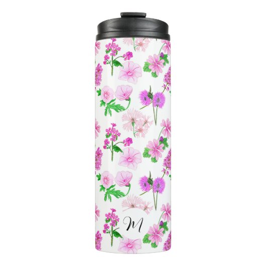 白い繊細な山花。カスタム. タンブラー (正面)