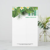 白い繊細な花 便箋 (スタンド正面)