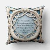 白い織りフレームのカスタマイズ可能な詩装飾用クッション クッション (裏面)