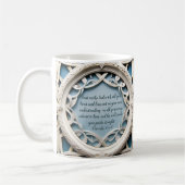 白い織りフレームのカスタマイズ可能な詩 コーヒーマグカップ (左)