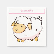 白い羊かわいいパーソナライズされた灯