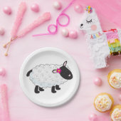 白い羊毛の黒い顔の羊 ペーパープレート (パーティー)