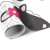 白い羊毛の黒い顔の羊 ラッピングペーパー (ロールコーナー)