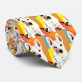 白い羊飼いの子犬のネクタイ ネクタイ (ロール)