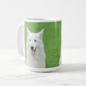 白い羊飼いの犬のマグ コーヒーマグカップ (正面左)