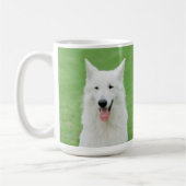 白い羊飼いの犬のマグ コーヒーマグカップ (左)