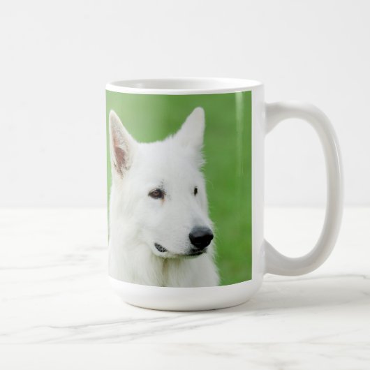 白い羊飼いの犬のマグ コーヒーマグカップ (右)