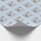 白い羊飼いの絵画-かわいい元の犬の芸術 ラッピングペーパー (角)