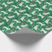 白い羊飼い犬のクリスマス ラッピングペーパー (角)