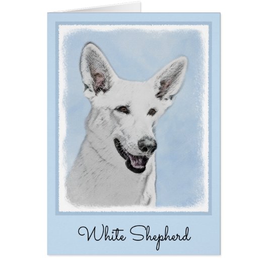 白い羊飼い絵画の可愛いオリジナルの犬芸 (正面)
